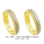 C249P - Alianças de ouro 18k amarelo e branco, para noivado, casamento e bodas.