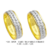 CBP29 - Alianças de ouro 18k amarelo e branco, para noivado, casamento e bodas.