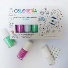 Set de esmaltes al agua astronauta