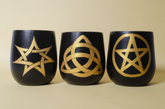 Mates Madera Algarrobo Pintado Mano Simbología Sagrada Star 7 puntas. - comprar online