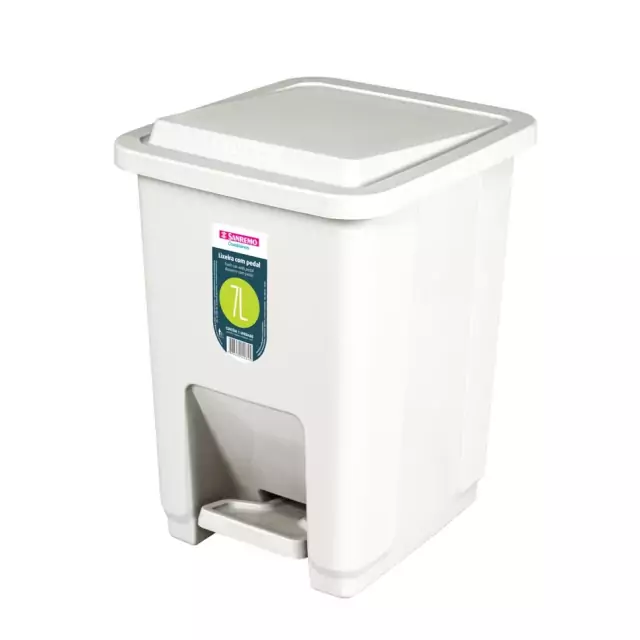 BASURERO A PEDAL 7 LITROS BLANCO - BM Import S.A.