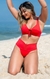 Conjunto de Biquíni Top com Bojo e Calcinha Efeito Lipo Vermelho - Cassiane - comprar online