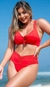 Imagem do Conjunto de Biquíni Top com Bojo e Calcinha Efeito Lipo Vermelho - Cassiane