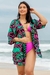 Kimono Saída de Praia Estampado Folhas - comprar online