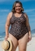 Maiô Plus Size com Bojo Removível Sustentação Animal Print