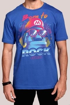 Camiseta Masculina Super Mario Born To Rock