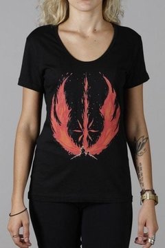 Camiseta Feminina Star Wars Jedi Flame