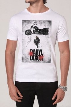 Camiseta Masculina Branca The Walking Dead Daryl Dixon