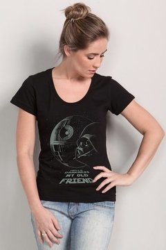 Camiseta Feminina Preta Star Wars Death Star - comprar online