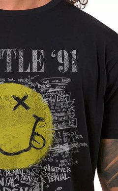 Camiseta Masculina Preta Seattle 91 - comprar online