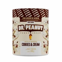 PASTA DE AMENDOIM SABOR COOKIES E CREAM COM WHEY PROTEIN (600G) DR. PEANUT