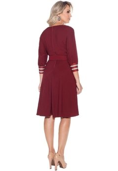 Vestido Fasciniu's Evasê Loren Vinho - comprar online