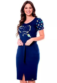 Conjunto Hapuk Angelina Azul Noite Moda Evangélica 049225