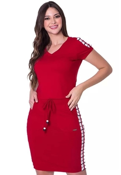 Vestido Hapuk Maria Vermelho Moda Evangélica 060645