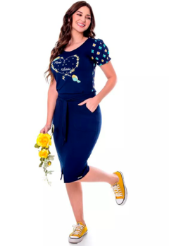 Conjunto Hapuk Angelina Azul Noite Moda Evangélica 049225 - comprar online