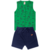 CONJUNTO DE MENINOS REGATA VERDE ESTAMPADA + BERMUDA SARUEL