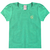 BLUSA INFANTIL FEMININA COTTON COM ELASTANO COM APLIQUE MANGA COPINHO - MENTA