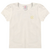 BLUSA INFANTIL FEMININA COTTON COM ELASTANO COM APLIQUE MANGA COPINHO - OFF WHITE