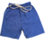 BERMUDA JEANS INFANTIL MASCULINA MAURICINHO C/ AJUSTE CORDÃO - AZUL