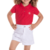 SARJA COM ELASTANO BRANCO SHORTS INFANTIL FEMININO COM PEDRAS DE STRASS na internet