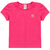 BLUSA INFANTIL FEMININA COTTON COM ELASTANO COM APLIQUE MANGA COPINHO - PINK - comprar online