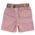 LINHO ROSA BERMUDA INFANTIL MASCULINA ESPORTE FINO SOCIAL C/CINTO E BOLSO FACA - comprar online