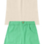 COTTON E SARJA VERDE LISO CONJUNTO INFANTIL DE MENINA BLUSA DE ALÇA FRESQUINHA + SAIA ELEGANTE