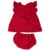 LASIE VERMELHO VESTIDO FEMININO BEBÊ ELEGANTE NATAL COM FORRO E TAPA FRALDA - loja online