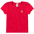 BLUSA INFANTIL FEMININA COTTON COM ELASTANO COM APLIQUE MANGA COPINHO - VERMELHO - comprar online