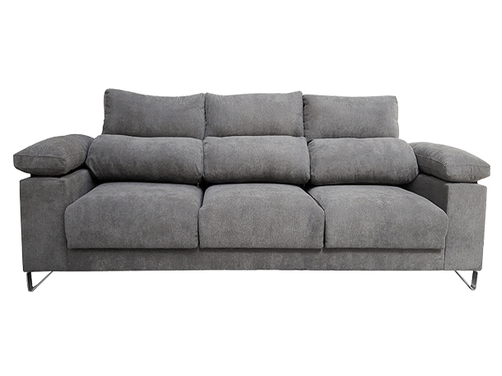 ContiMarket. Sofá reclinable de 3 cuerpos color gris humo