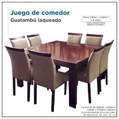 Juego de comedor - Guatambú laqueado