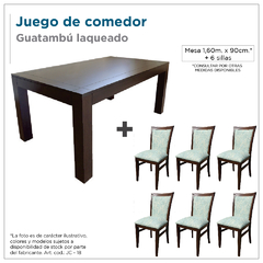 Juego de comedor - Guatambú laqueado