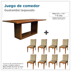 Juego de comedor - Guatambú laqueado