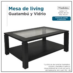 Mesa de living - Guatambú con vidrio