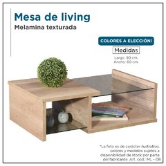 Mesa de living con vidrio