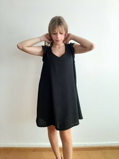 vestido volados crepe - comprar online