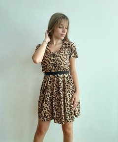 vestido camisero animal print - comprar online