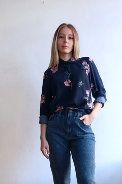 CAMISA FLOWERS BLUE