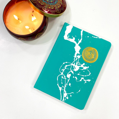 Caderneta Verde Turquesa com Dourado - comprar online