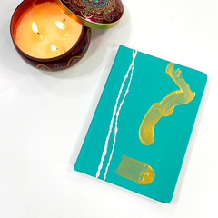 Caderneta Verde Turquesa com Dourado 2 - comprar online