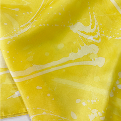 Lenço de seda pintado à mão amarelo - Miranda Vivace 