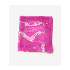 Lenço de seda pintado à mão rosa