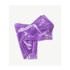 Lenço de seda pintado à mão violeta na internet