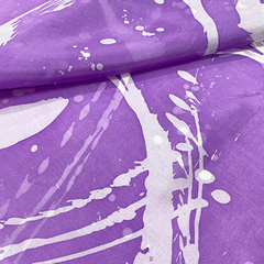 Lenço de seda pintado à mão violeta - Miranda Vivace 