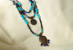 collar mándala azul - picaresca accesorios