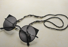 Cadena gafas negra con plateado - picaresca accesorios