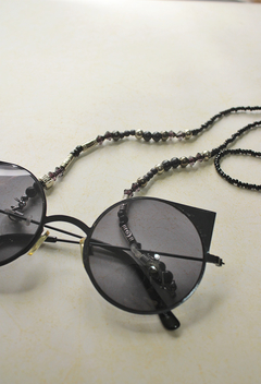 Cadena gafas negra con plateado - picaresca accesorios