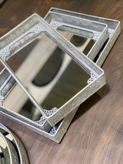 Bandeja Rectangular Espejo Silver Grande - comprar online