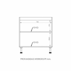 Mueble Módulo Bajomesada 80 Cm (blanco) - tienda online