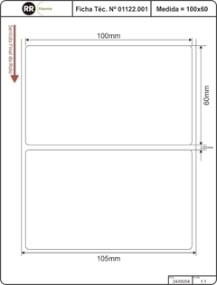 Etiqueta RR Termo 100x60 30 metros - 01122.001